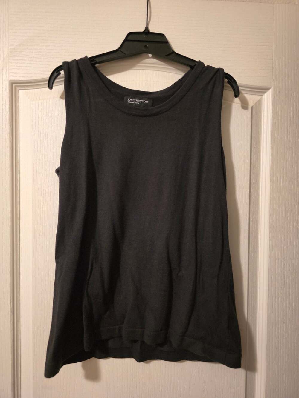 Jones New York Collection Black Knit Tank Top Size Large